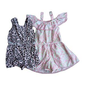 Freestyles Romper  2 Piece Summer Set 3T Floral & Polka Dot Good Condition